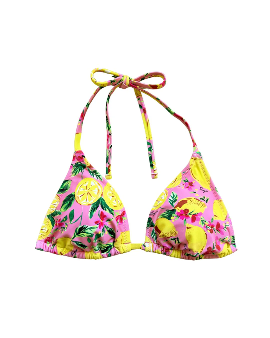 Triangle Top Pink Lemon Print - Image 3