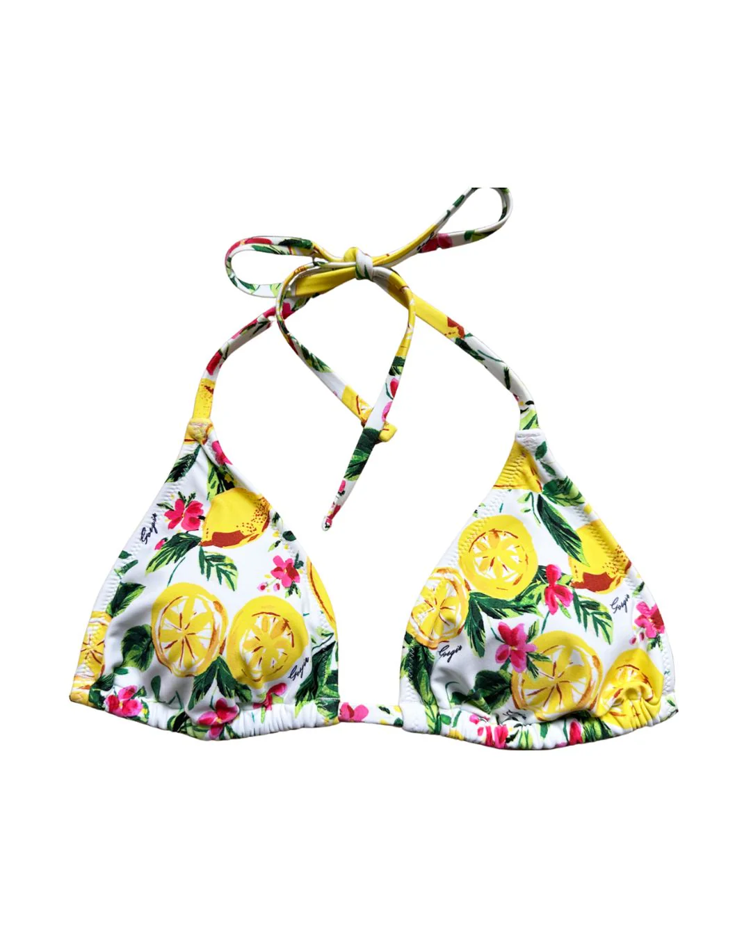 Triangle Top White Lemon Print - Image 4
